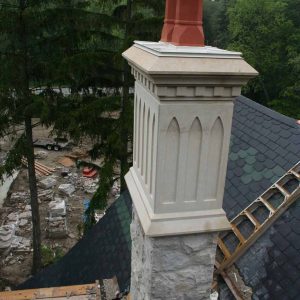 natural stone chimney installation